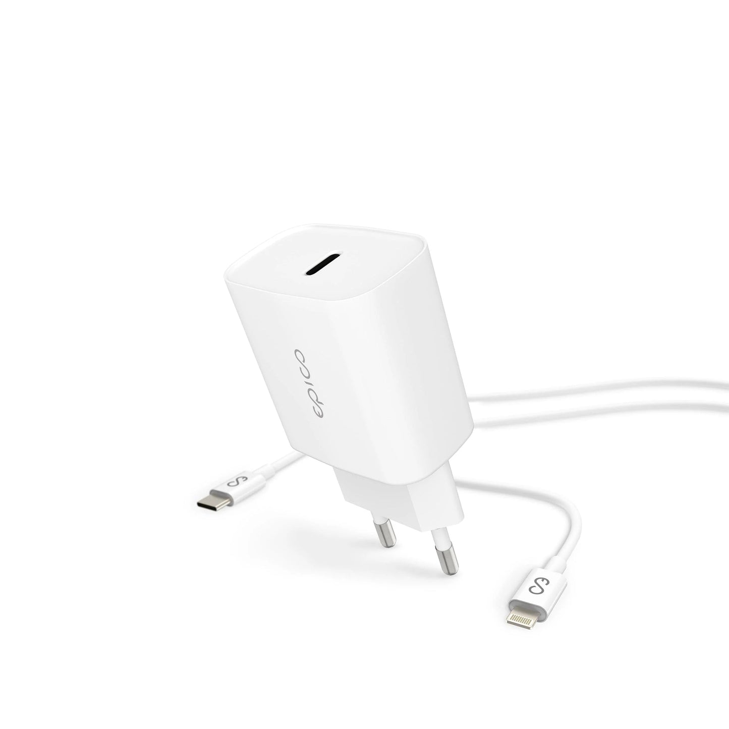 Epico Schnellladegerät + USB-C Kabel auf Lightnig